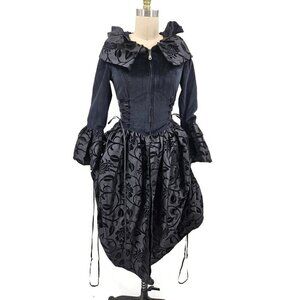 Victorian Choice Black Renaissance Velvet Bodice Dress Womens S Brocade Jacket
